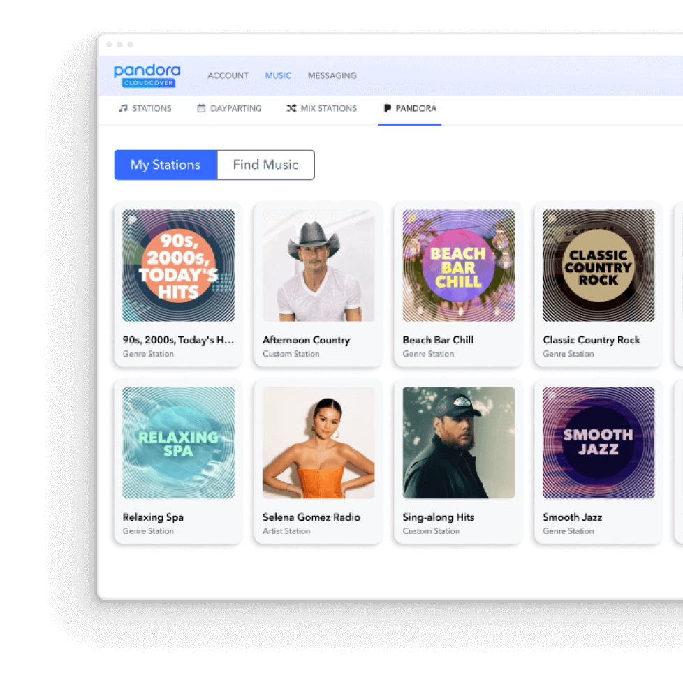 Pandora CloudCover Streaming Music for Business